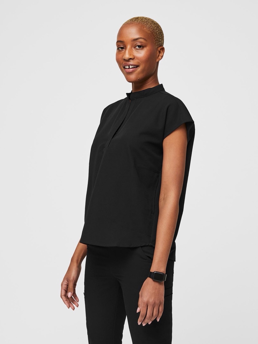 FIGS Women's Rafaela Oversized Scrub Top - Black - Size Small - Picture 7 of 9